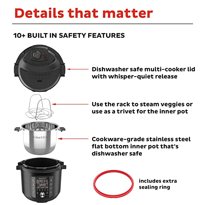 INSTANT POT PRO 6 Ltrs 10-IN-1 FUNCTIONALITY whats in the box