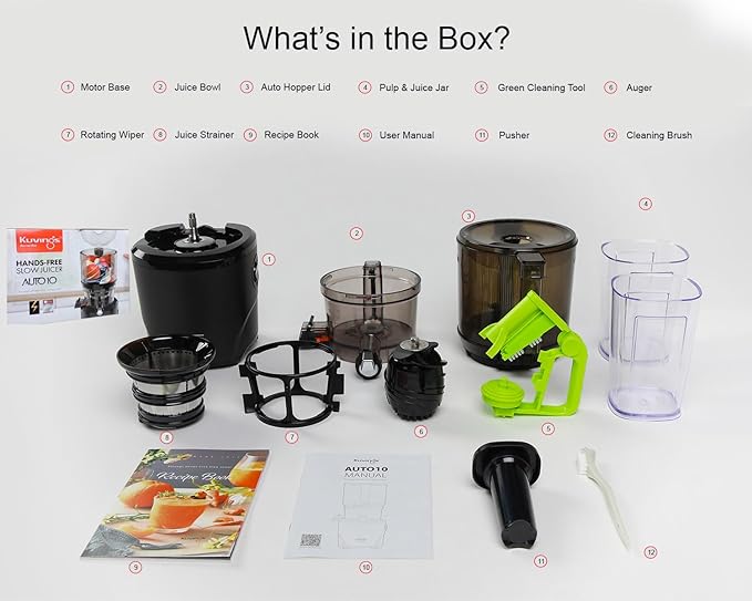Kuvings AUTO10 Cold Press Juicer PHANTOM BLACK with Attachment