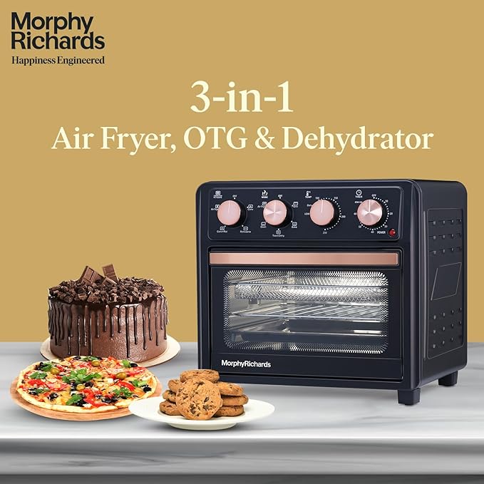Morphy Richards AirCrisp 25 Litre Air Fryer Oven, Black & Rose Gold