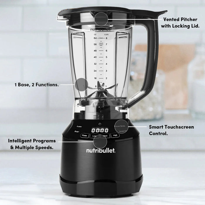 Nutribullet Smart Touch Blender Combo 1500W functions