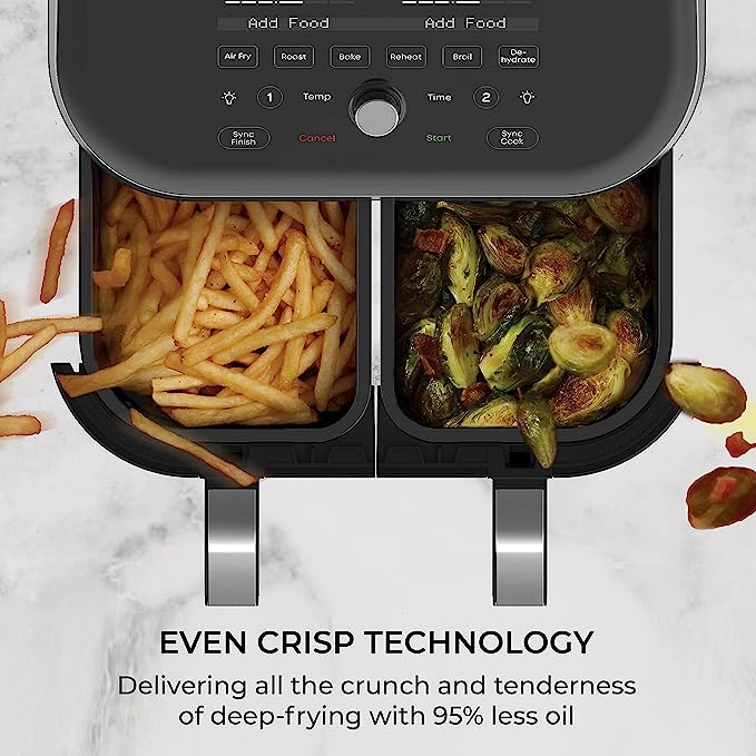 Instant Vortex Plus Dual 8 Liters Stainless Steel Air Fryer with ClearCook results