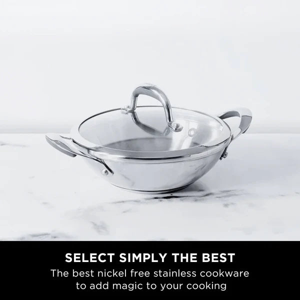 Meyer Select Stainless Steel Kadai 22cm / 30cm (Induction & Gas Compatible)