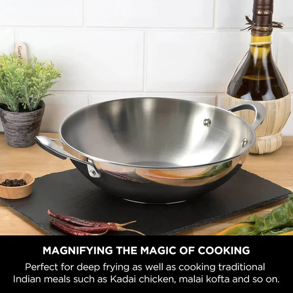 Meyer Select Stainless Steel Kadai 22cm / 30cm (Induction & Gas Compatible)