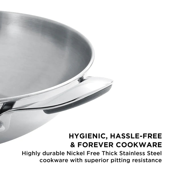 Meyer Select Stainless Steel Kadai with glass lid