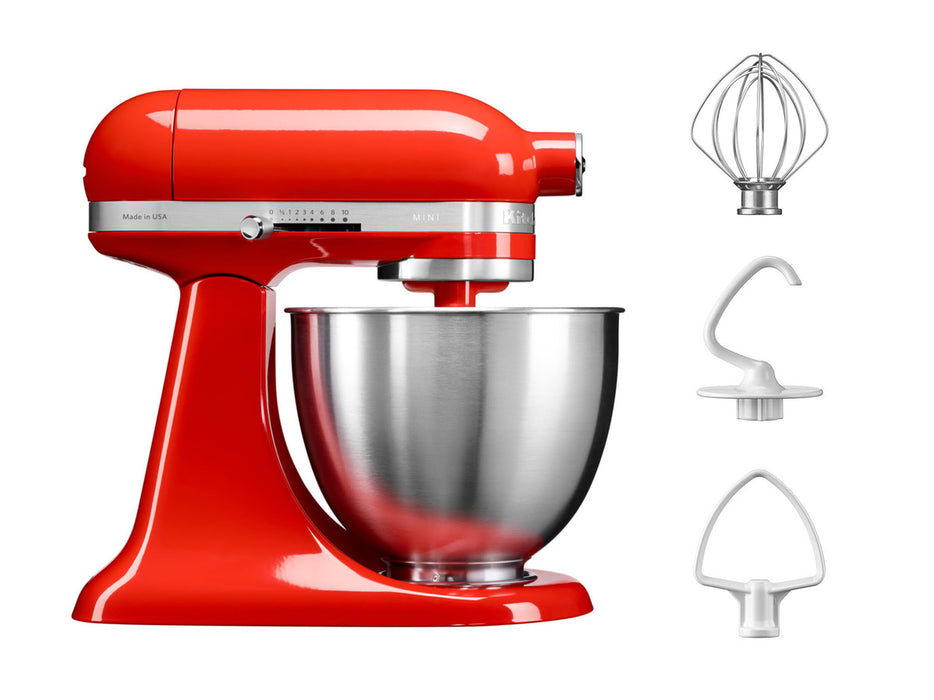 KitchenAid 3.3L Artisan Mini Stand Mixer with attachments